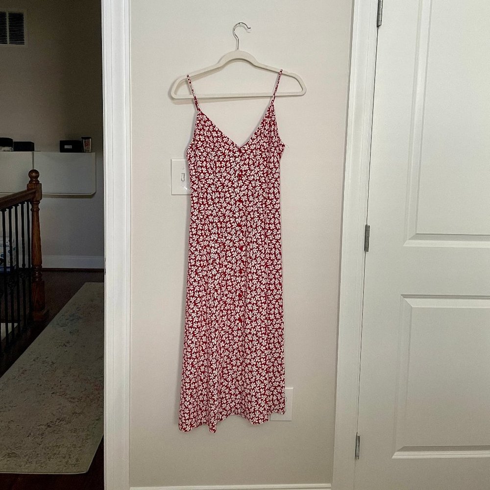 Reformation Red and White Floral Midi Dress